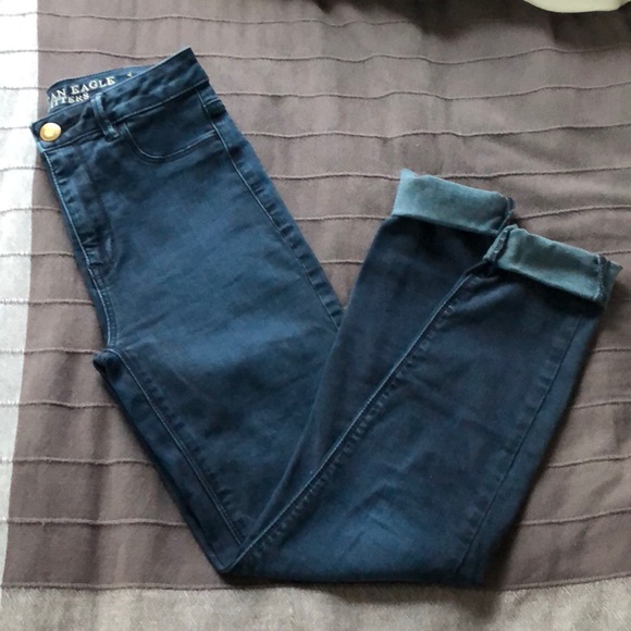 American Eagle Super High Rise Jegging Dark Blue - Picture 2 of 5